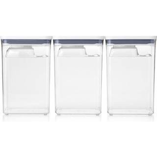Oxo Good Grips 6 Piece (3 containere & 3 Scoops) Stor beholder s?t med Scoops 4.4 Qt hver hvid