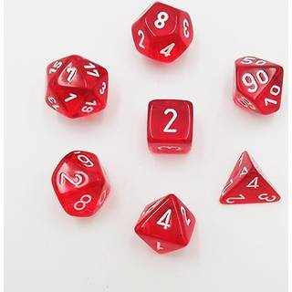 Translucent Red and White Dice Set - Rollespilsterninger - Chessex