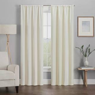 Eclipse Kendall Modern Blackout Thermal Rod Pocket Window Curtain til sovev?relse eller stue (1 panel) 42 x 63 sort