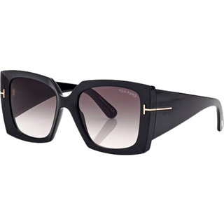 TOM FORD Kvinde FT0921 JACQUETTA 01B Solbriller Injiceret Sort Grå Firkantet Normal Skygge