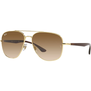 Ray - Ban Unisex RB3683 001/51 Solbriller Metal Guld Brun Firkantet Normal Skygge