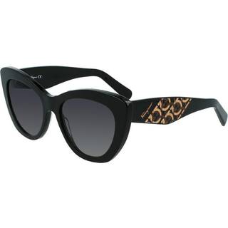 Ferragamo Kvinde SF1022S 001 Solbriller Acetat Sort Grå Cat Eye Skygge