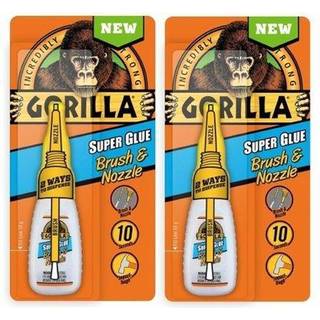Gorilla superlim med børste og dyseapplikator 10 gram klar (pakke med 8)