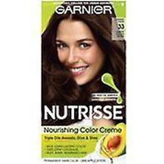 Garnier Hair Color Nutrisse Nourishing Creme 33 Darkest Golden Brown (Caramel Fudge) Permanent hårfarve 1 -tælling (emballage kan variere)