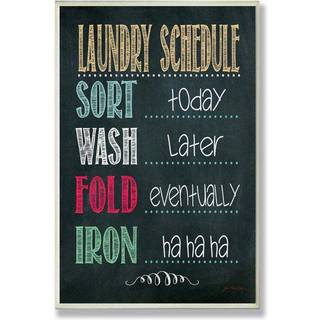 Stupell Industries Tvätt schema Svartavla Badrum Art Wall Plack 13x19 Design av konstnären Jo Moulton