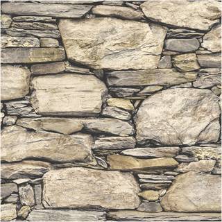 Nuwallpaper Nu2065 Hadrian Stone Wall Peel & Stick tapet Brown