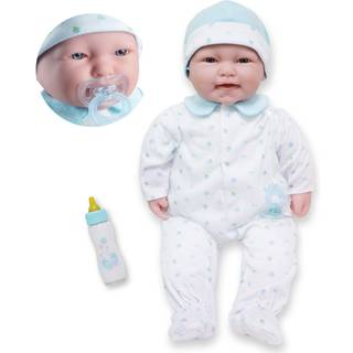 Kaukasisk 20-tommer stor blød krop baby dukke | JC Toys - La Baby | Vaskbart | aftageligt blåt tøj m/ hat og napp | For børn 2 år