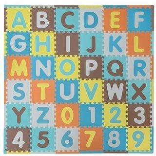Rumpehuller skum playmats til børn 36 sammenlåsende fliser lærer ABC'erne og numre 0-9 samlet gulvdækning 74x 74 (36 kvadratmeter) for 3 og op fa