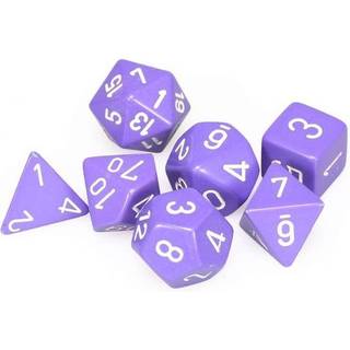 Opaque Purple White Dice Set - Rollespilsterninger - Chessex