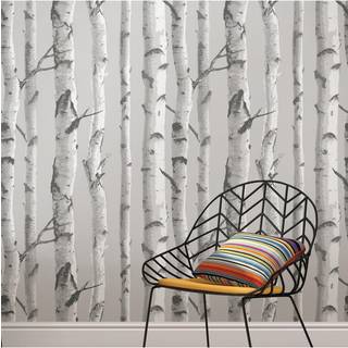 Nuwallpaper Nu1694 Mountain Birch Peel & Stick Wallpaper Gray