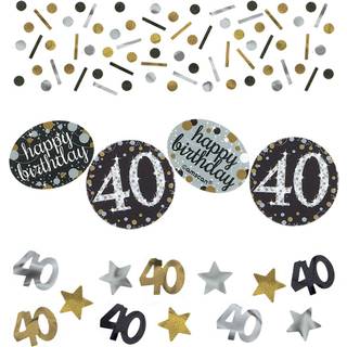 40 års fødselsdag konfetti 34 g. - Sølv
