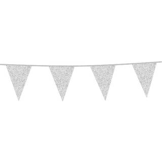 6 m. Vimpler med glitter sølv flag