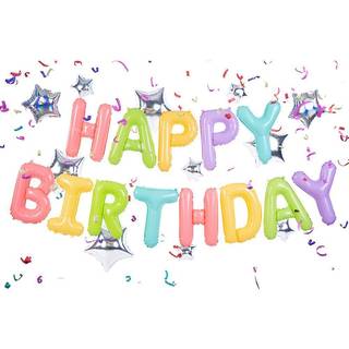 Folieballon 14" Happy Birthday Regnbuemix – Flyver højt og holder længe!