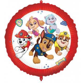 Paw Patrol folieballon 43 cm. - Rød & hvid