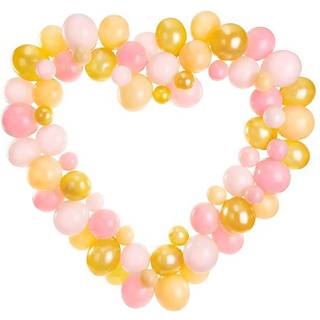 Ballonhjerte sæt 166 x 160 cm - Pink