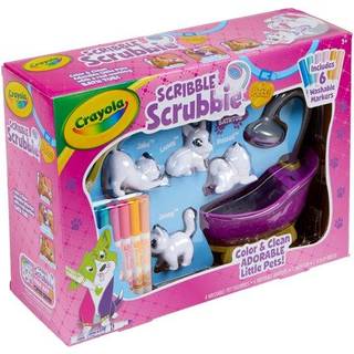 Crayola Scribble Scrubbies badekars?t (4 k?ledyr) Vaskbart k?ledyrspleje Leget?j Farvel?gning Dyrebrugsleget?j til piger og drenge Gaver til b?rn