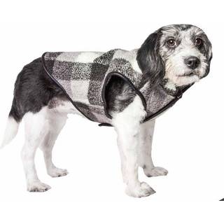 Kæledyrsliv 'Black Boxer' Plaid Dog Coat - Isoleret plaid hundejakke med reversibel Sherpa -foring - vinterhundfrakke til små medium store hunde