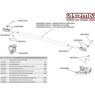 ARRMA ARA320500 Center Brace Mounts
