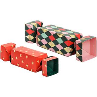 2 stk. Selvfoldende papirgaveæsker mixfarver 7x37 cm & 9x47 cm - Perfekt til festlig gaveindpakning