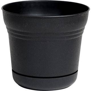 Bloem Saturn Round Planter med tallerkenbakke: 10 """" - Bermuda Teal - Holdbar plastikpotte Matte Finish Fjernelig tallerken til indend?rs og uden