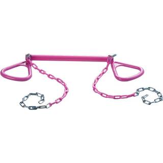 Ultimate Trapeze Bar med ringe | Pink | Kompatibel med de fleste leges?t | Let at installere | 250 lb kapacitet | Swing -b?jler ikke inkluderet |