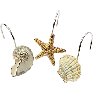 Avanti -senget?j - Bruseforh?ng Hooks Nautical Inspired Badev?relseindretning S?t af 12 (Antigua Collection)