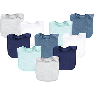 Hudson Baby Unisex Baby Rayon fra Bambus Terry Bibs Denim Mint One St?rrelse