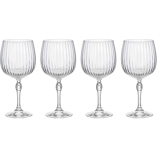 Ginglas America's Cocktail med rillemønster, 4 stk