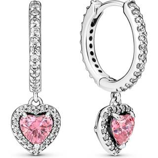 Pandora Creolen - Sparkling Halo Heart Hoop - 291445C01 - rosa