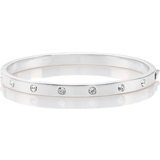 Kate Spade New York Set In Stone Metal Hinged Silver Bangle - One Size