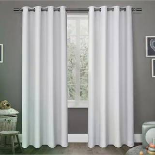 Exclusive Home Sateen Twill Woven Room Darkering Blackout Grommet Top Curtain Panel Pair 52 """" X96 """" Veridian Gray