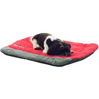 Doghelios 'kamp-terr?n' cordura-nyco reversibel nylon og pol?r fleece rejse camping foldet k?ledyrs sengem?tte stor r?d gr?