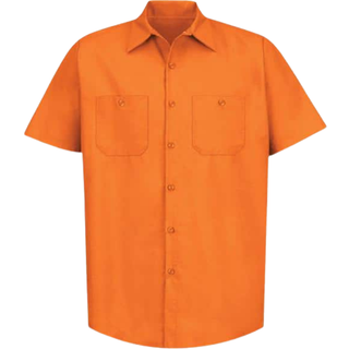 Red Kap Herre Standard Industrial Work Shirt Regelm?ssig pasform Kort?rmet Orange Lille