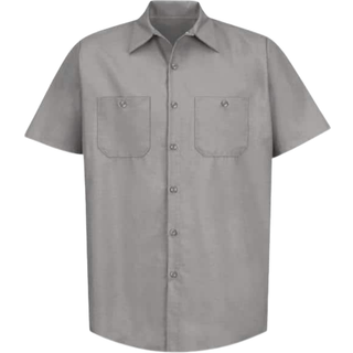 Red Kap Herre Industrial Work Shirt Regular Fit Kort?rmet lysegr? 5x-stor h?j