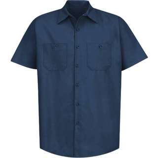 Red Kap Mens Standard Industrial Work Shirt Regular Fit Kort?rmet Navy Medium