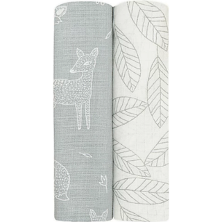 Aden + Anais aden + anais Grey Essentials Silky Soft Muslin Blankets 2 Pack Woodsy