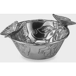 Arthur Court designer aluminiumsmetal sommerfuglm?trik/slik/snacksk?l 6 tommer diameter