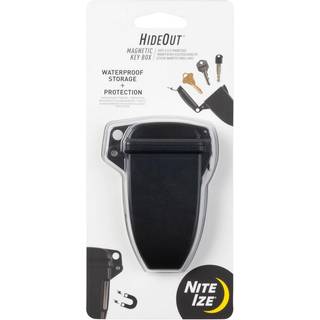Nite Ize Hideout Magnetic Key Box - Vandtæt nøglehider - Magnetisk nøgleholder & kasse - Vandtæt nøglelagring til reserveknap - sort stor
