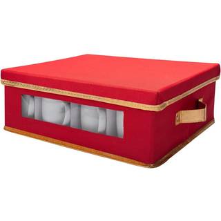 Forenkle Holiday 12 Count Mug og Cup Storage Box | Jul Kina | Papindsatser | 4 x 4 tommer rum | Indstilling af tabelware | R?d