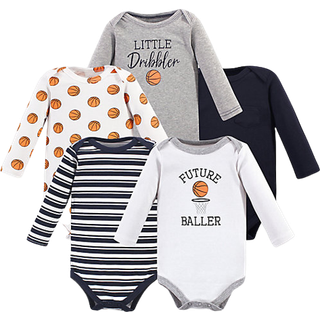 Hudson baby unisex baby bomuld langærmet bodysuits basketball 9-12 måneder os
