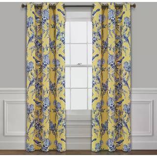 Lush Decor Navy og Taupe Farmhouse Bird and Flower Isolated Grommet Blackout Window Gardin Panel Pair 95 '' X 38 '95 in X 38