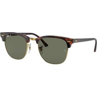 Ray - Ban Unisex RB3016F CLUBMASTER LOW BRIDGE FIT 990/58 Solbriller Acetat Skildpadde G15 Firkantet Polariseret