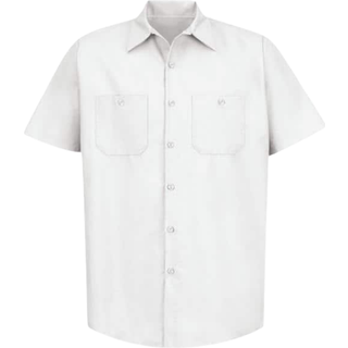 Red Kap Herre Standard industriel arbejdsskjorte Regelm?ssig pasform Kort?rmet hvidt medium
