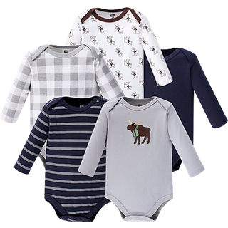 Hudson baby unisex baby bomuld lang?rmet bodysuits gr? elg 9-12 m?neder