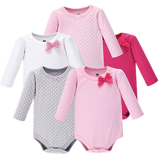 Hudson baby unisex baby bomuld langærmet bodysuits grundlæggende bue 6-9 måneder os