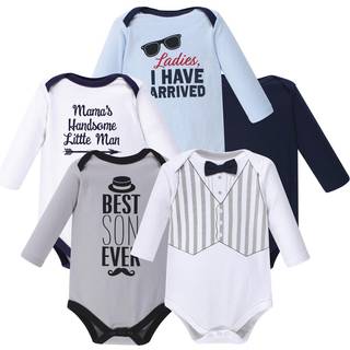 Hudson baby unisex baby bomuld langærmet bodysuits smuk lille mand 3-6 måneder