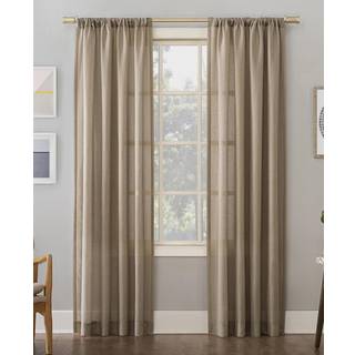 Nr. 918 Amalfi Linned Blend Strekstured Semi-Sheer Rod Pocket Curtain Panel 54 """" X 84 """" Blush Pink