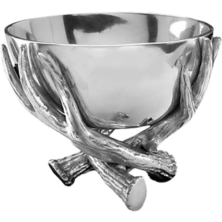 Arthur Court Aluminium Deer Antler Dip Sauce Bowl Rustic Sever Ware 5,5 Diameter x 4,75 tommer h?j