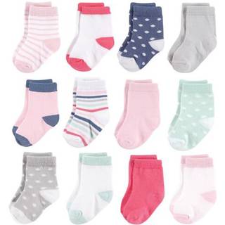 Hudson Baby Unisex Cotton Rich Newborn and Terry Socks Girl Stripe 0-6 måneder