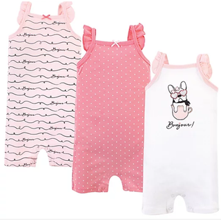 Hudson Baby Unisex Cotton Rompers Bonjour 9-12 m?neder
